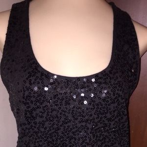 J. Crew black sequin tank, XS